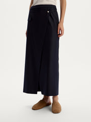 Asymmetric midi skirt