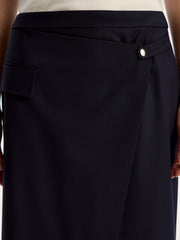 Asymmetric midi skirt