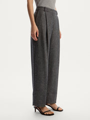Herringbone wool-blend trousers