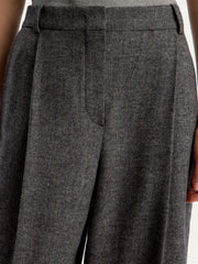 Herringbone wool-blend trousers