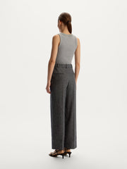 Herringbone wool-blend trousers