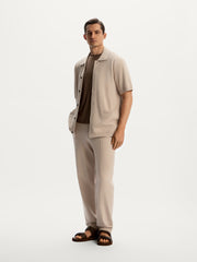 Textured knit trousers