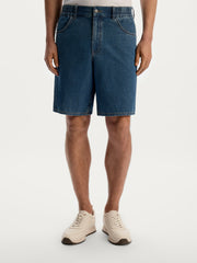 Relaxed fit denim shorts