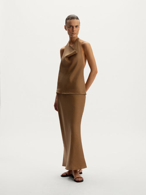 Linen maxi skirt