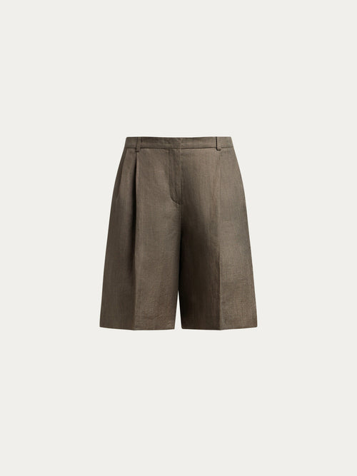 Tailored linen shorts