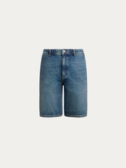 Straight leg denim shorts