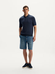 Straight leg denim shorts