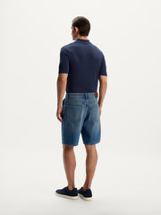Straight leg denim shorts