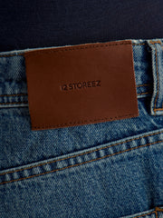 Straight leg denim shorts