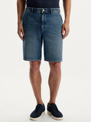 Straight leg denim shorts