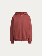 Garment-dyed terry zip hoodie