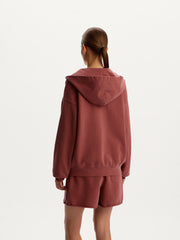 Garment-dyed terry zip hoodie