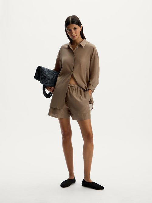 Cotton-silk shorts