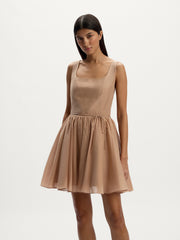 Cotton-silk mini dress