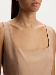 Cotton-silk mini dress