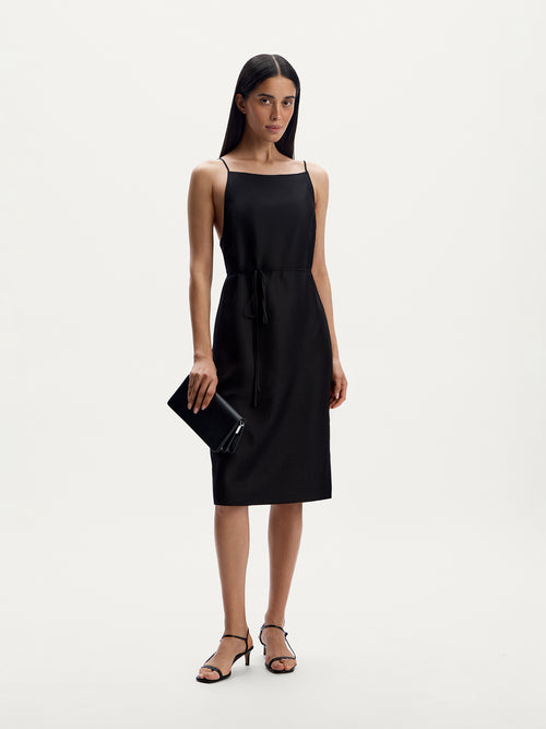 Silk open-back dress