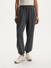 Garment-dyed terry trousers