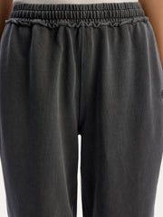 Garment-dyed terry trousers