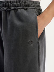 Garment-dyed terry trousers