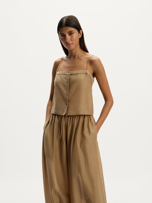 Cotton-silk top