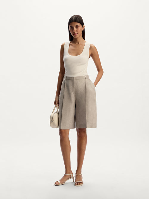 Tailored linen shorts