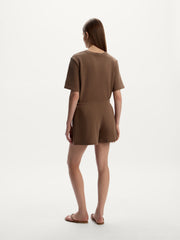Textured cotton shorts