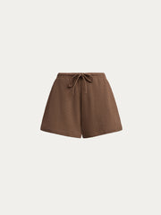 Textured cotton shorts