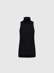 Silk knit turtleneck top