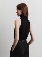 Silk knit turtleneck top