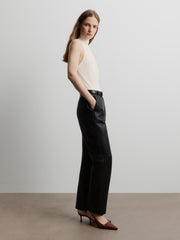 Silk knit turtleneck top