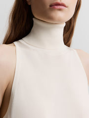 Silk knit turtleneck top