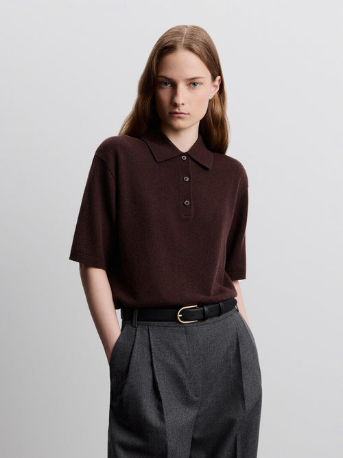 Wool-cashmere polo jumper