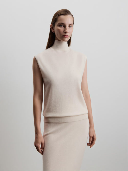 Merino-cashmere turtleneck top