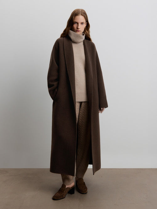 Belted cashmere coat