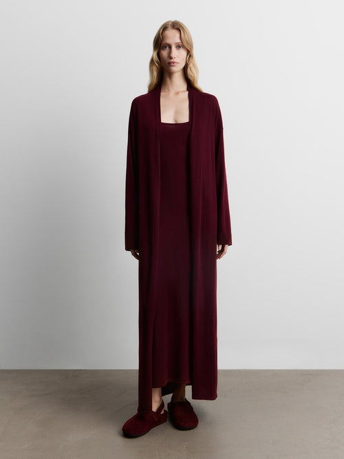 Merino-cashmere long cardigan