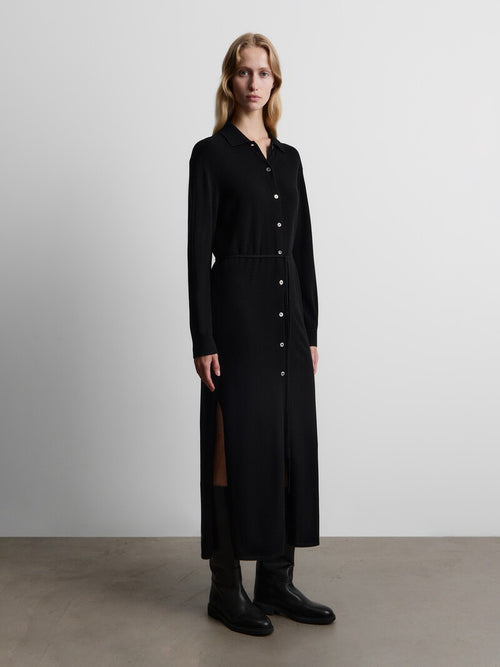 Merino-cashmere shirt dress