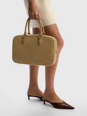 Suede bowler bag