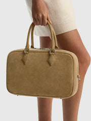 Suede bowler bag
