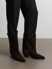 Suede western boots