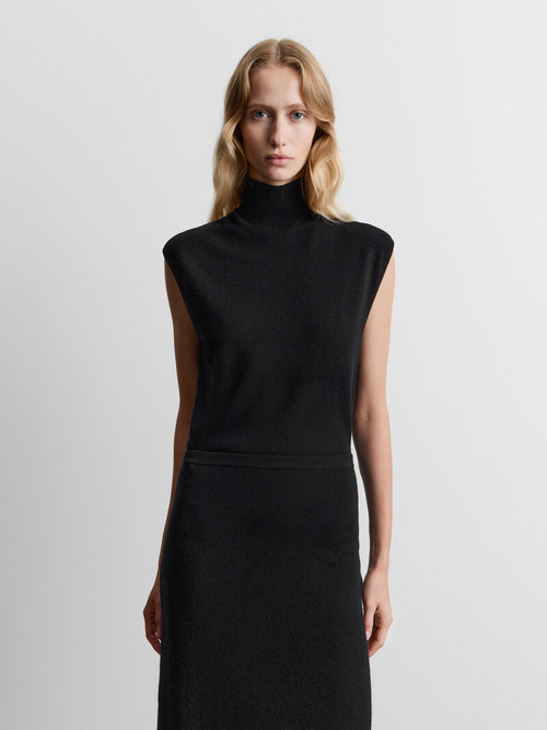 Merino-cashmere turtleneck top