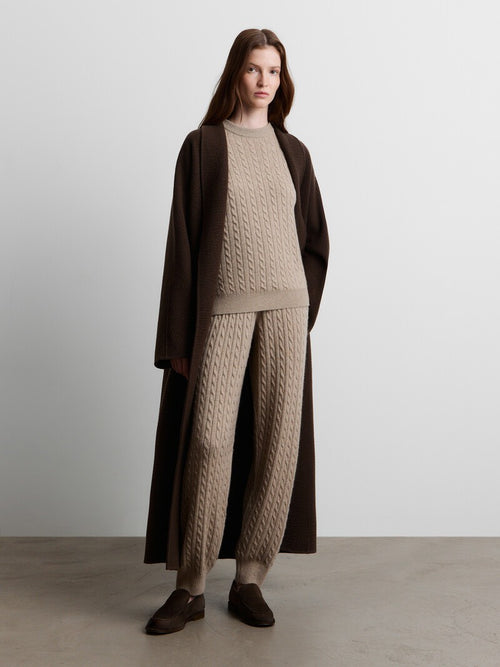 Cashmere cable knit trousers