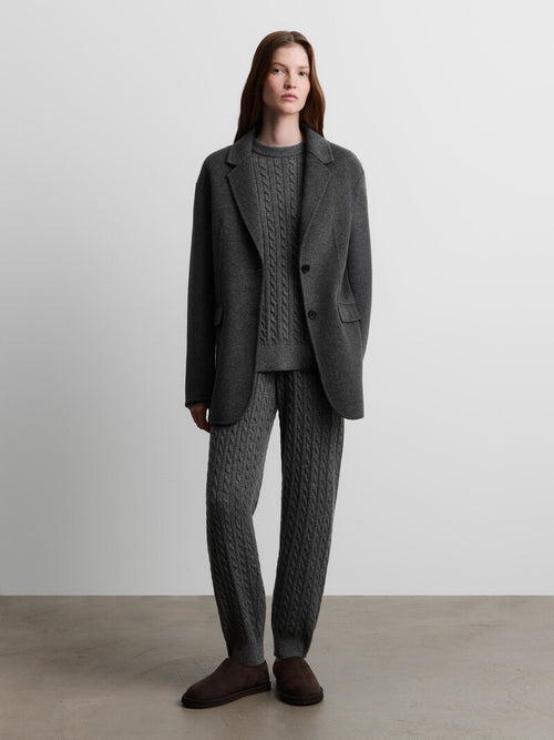 Cashmere cable knit trousers