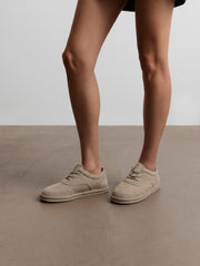 Shearling lace-up shoes
