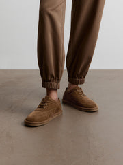 Shearling lace-up shoes