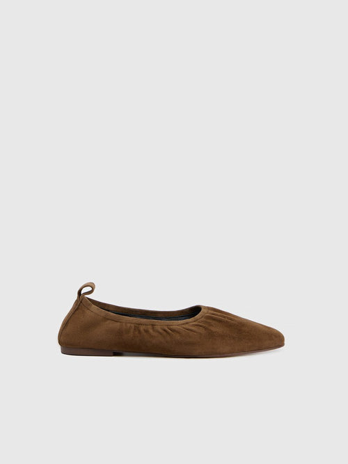 Suede ballerina flats