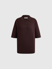 Wool-cashmere polo jumper