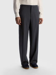 Buckle-detail wool trousers
