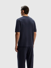Silk-cotton knit T-shirt