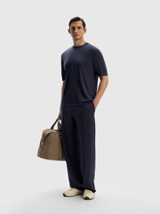 Silk-cotton knit T-shirt