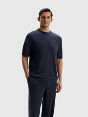 Silk-cotton knit T-shirt